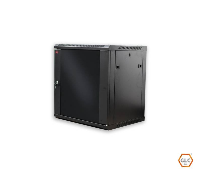 Eco Mural Glc 12U - 450 Mm - 19" Pta. Crist./4Soportes Desarmados