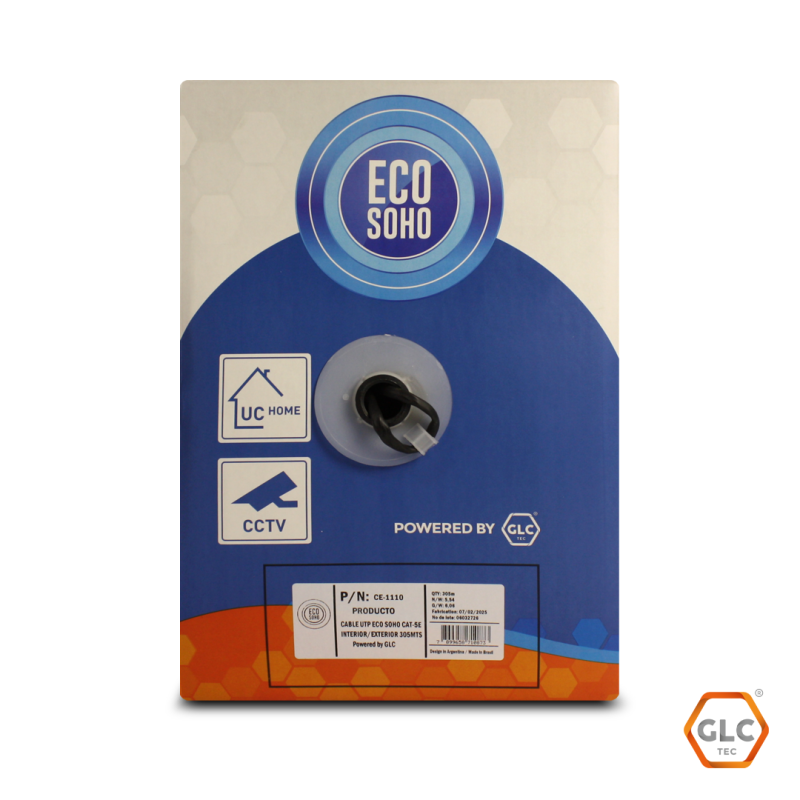 Cable Utp Eco Soho Cat 5E Interior/Exterior X 305Mts Powered By Glc - Imagen 3