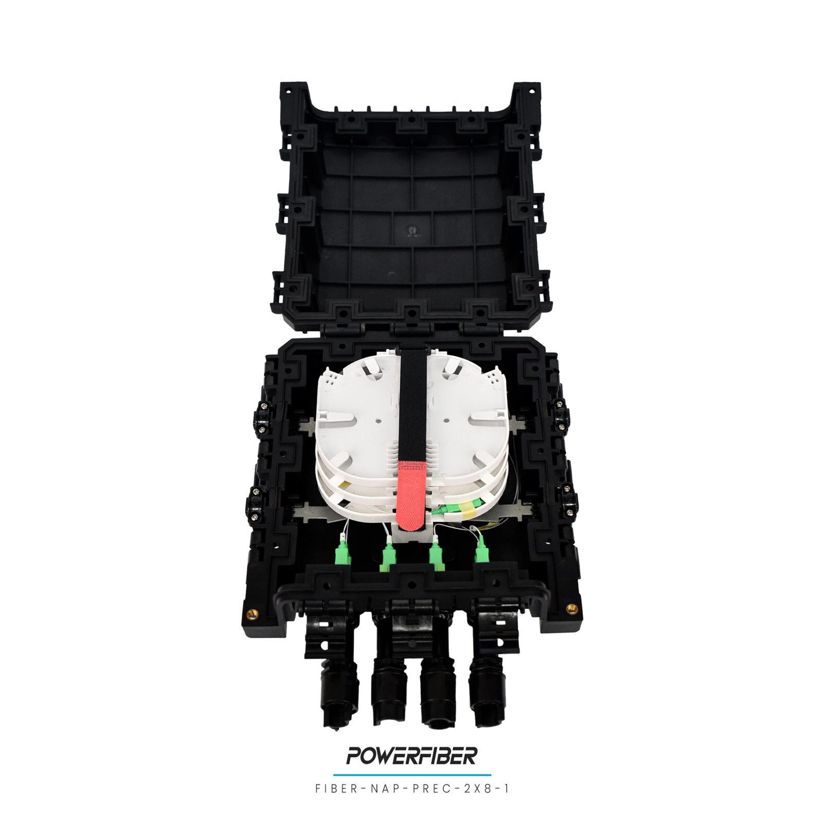 CAJA EXTERIOR FTTH PRECONECTORIZADA HORIZONTAL 2X8 CON SPLITTER 1X8 CONECTOR SC/APC - Imagen 5