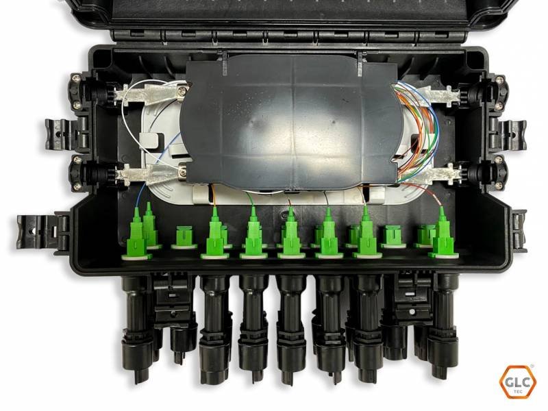 Fdb Caja Exterior Ftth 4X16 Completa Preconnect Horizontal Split 1X8 - Imagen 3