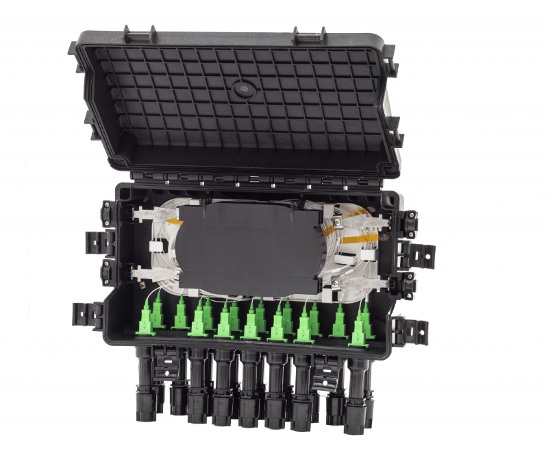 Fdb Caja Exterior Ftth 4X16 Completa Preconnect Horizontal Split 1X16 - Imagen 3